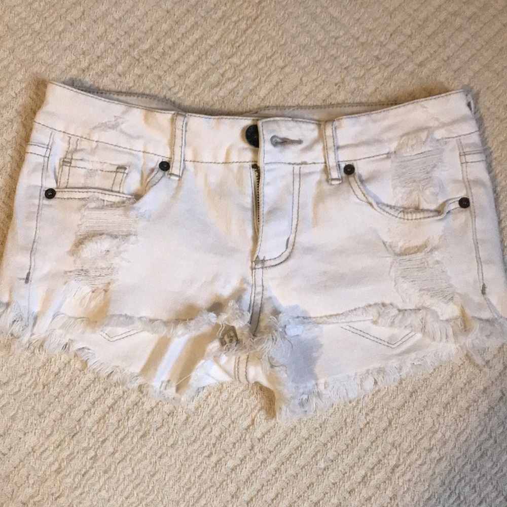 Pacsun ripped white shorts